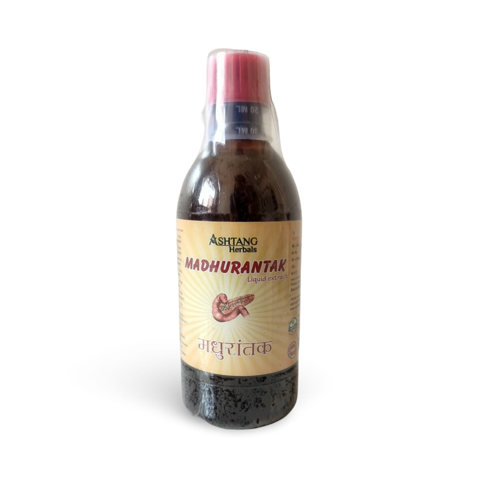 Bottle of Ashtang Herbals Madhurantak on a white background